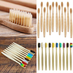 Eco Friendly Natural Bamboo Toothbrush Wood Medium Adult Healthy Brush 20/40Pcs