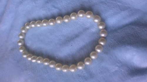 VETEMENTS Collana Finta Perla Bianca Gioielli Moda Larga 7" Senza Fibbia