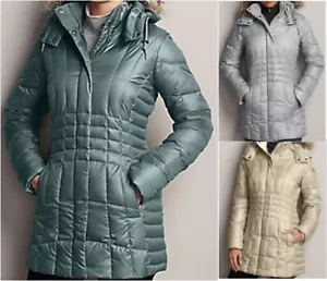 NWT Women's Eddie Bauer High Pass Down Parka Coat Jacket Fur Hood Retail $229 - Picture 1 of 6