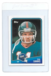 Tarjeta de fútbol americano Phil Simms 1988 Topps New York Giants NFL #272 QB Morehead State - Imagen 1 de 2