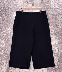 MM LaFleur Pants 16 Womens Zhou Culotte Black Wide Leg Crop Textured - Picture 1 of 7