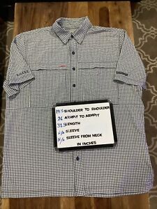GameGuard Vented Fishing item 1041 Shirt Men's XL Gray Mini-check with logo 