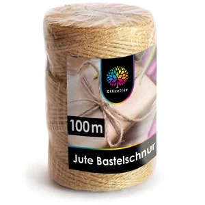 OfficeTree Bastelschnur 100 m - Kordel Bastel Schnur Natur Rolle Schmuck Jute - Bild 1 von 7