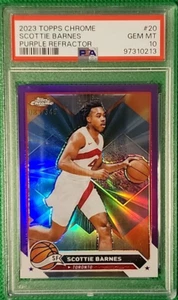 Scottie Barnes /349 2023-24 Topps Chrome Purple Refractor Toronto PSA 10 Gem MT - Picture 1 of 2