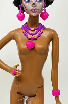 Barbie 2024 Día de Muertos Modelo Musa Muñeca Conjunto Joyería Pendientes Collar Anillo Foto 1 de 4