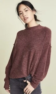 Free People Break Way Pullover Sweater Size Small Boxy Wool Alpaca Mock Neck - Picture 1 of 7