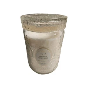 LEOBEN CO Amber Saffron Vegan Soy Wax Blend Candle Cut Glass Facete - Picture 1 of 8