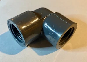 3/4" Schedule 80 Gray PVC Threaded 90° Elbow, FPT x FPT - Picture 1 of 1