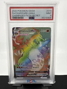 PSA 9 Charizard VMAX (Rainbow Secret Rare) Champion’s Path 74/73 SWSH PokemonTCG - Picture 1 of 2