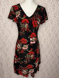 Vintage Fashion Bug Bias Cut Layered Floral Print Multicolor Shift Dress Size 8 - Picture 1 of 16