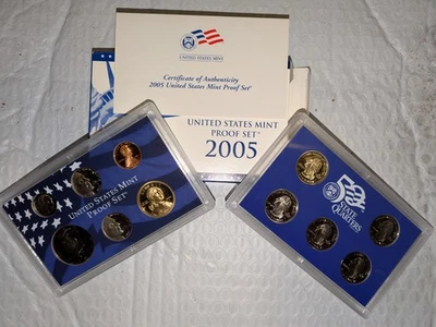 2005 Proof set CN-Clad W/ Kennedy & Sacagawea - (OGP) 11 coins - Image 1 of 4