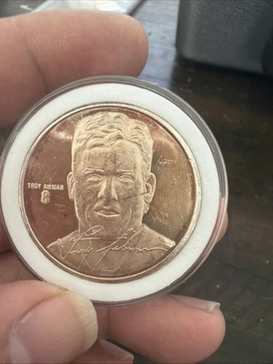 Moneda de plata Troy Aikman Qb .999 numerada 1455 Dallas Cowboys Foto 1 de 2