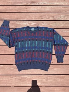 Vtg Jantzen Sport Mens Sweater XL 3D Cotton USA Grandpa 90s Y2K - Picture 1 of 7