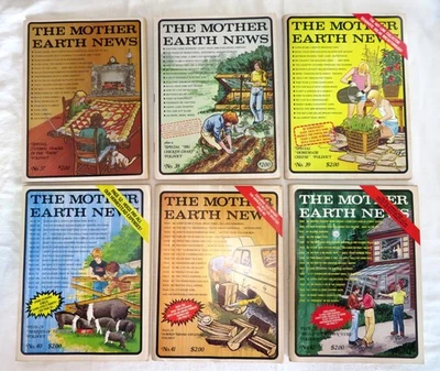 1976 Mother Earth News Magazine #37, 38, 39, 40, 41, 42 Full Year Lot of 6 Foto 1 de 4