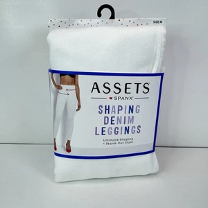 SPANX NWT SIZE M SHAPING SKINNY DENIM LEGGINGS WHITE ASSETS ULTIMATE SHAPE STYLE - Picture 1 of 5