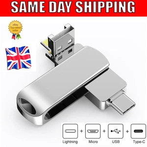 2TB 1TB Memory Stick USB 3.0 Flash Drive Type C For iPhone 14 15 16 Android PC - Picture 1 of 9