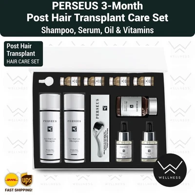 Perseus 3-Month Post Hair Transplant Care Set, Shampoo, Serum, Oil & Vitamins - Image 1 of 2