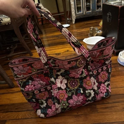vera bradley bag mod floral pink fall 2007 15”tall 22” Wide 8” Depth - Image 1 of 4