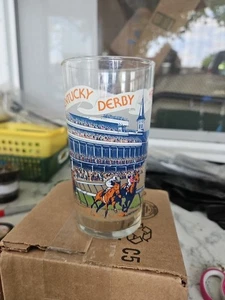 Vintage 1979 Frosted KENTUCKY DERBY Mint Julep 5 1/4" Glass ~ Churchill Downs - Picture 1 of 5