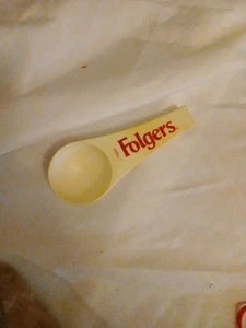 Cucchiaio misurino caffè vintage Folgers 1 cucchiaio rosso e bianco paletta plastica made in USA - Foto 1 di 5
