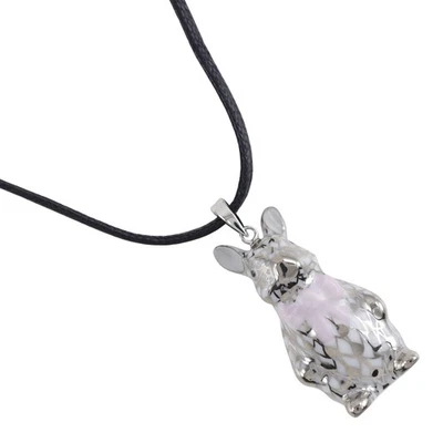 HEREND Conejo Collar Estatuilla Plata/Porcelana Blanca 7g Mujer Foto 1 de 4
