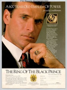 Ring des schwarzen Prinzen Gold Wappen für Adlige Vintage 1989 Werbung - Bild 1 von 5