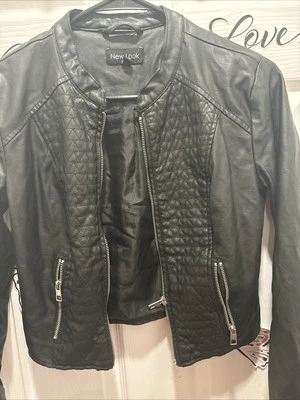 New Look Faux Leather Moto Jacket Women’s Size  L - Image 1 of 4