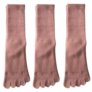 3 pares de calcetines de mujer niña algodón cinco dedos sólidos ocio cómodos - Imagen 1 de 20