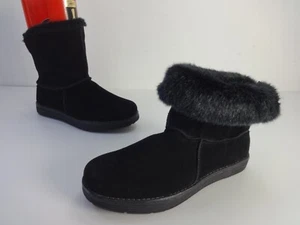 Botas SKECHERS para mujer talla 5 Reino Unido negras gamuza cuero polar forradas de piel - Imagen 1 de 14
