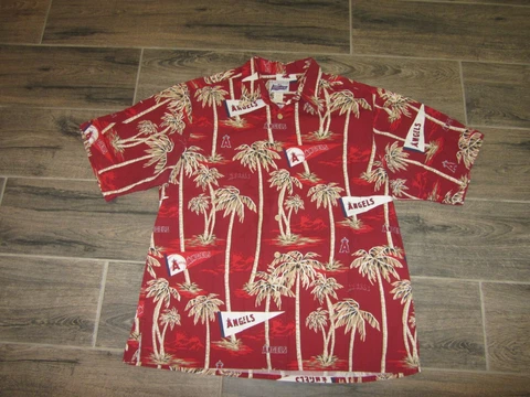 Anaheim Angels MLB Baseball Reyn Spooner Hawaiian Shirt 2XL Cotton Red Genuine Cover