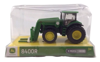 Tractor John Deere 8400R con cargador frontal ERTL hierro 37854 modelo de vehículo Tomy Foto 1 de 3