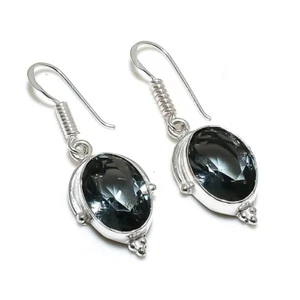 Alexandrite Gemstone Handmade 925 Sterling Silver Jewelry Earring Size 1.75" - Picture 1 of 1
