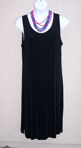 Coldwater Creek Black Travel Knit tank dress plus size 1x side slits USA - Picture 1 of 7