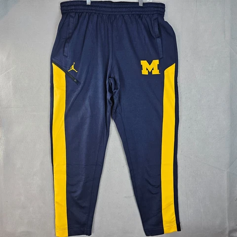 Michigan Wolverines Jordan Elite Fleece Sweatpants Mens XXL Navy Blue Maize Cover