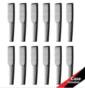 Krest 6000 schwarz 7" Teasing Vent Haarkamm Space Tooth breite Zähne Kamm (1 Dutzend) - Bild 1 von 1