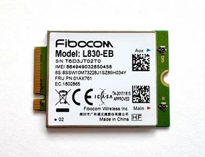 Modem WWAN Fibocom L830-EB 01AX761 do Lenovo X280 T480 T490 T590 - Afbeelding 1 van 1