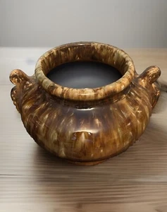 Vintage Brush McCoy Brown Drip Pottery Jardiniere 6" Planter - Picture 1 of 3