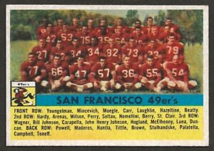 1956 Topps #26 San Francisco 49ers Team Card EXMT+ to NM 02
