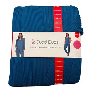 Cuddl Duds Damen X-Small Pyjama Lounge Set 3 tlg Cardigan Tank Top Jogginghose - Bild 1 von 14