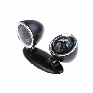 2 in1 Car Compass with Thermometer Adjustable Navigation Dashboard Guide Ball - Foto 1 di 12