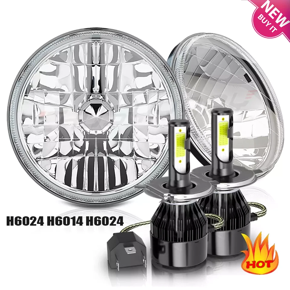 FAROS LED REDONDOS DRL haz alto/bajo ajuste chevy bel air 1955 1956 1957 7" pulgadas Foto 1 de 4