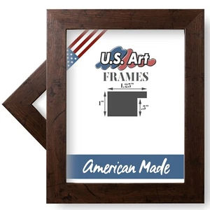 US ART Frames 1.25" Distressed Mohagany Brown Picture Frame Mdf 24 Inch Wide - Picture 1 of 6