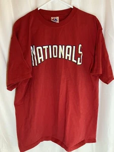 Majestic Red Washington Nationals Jose Guillen #6 Mens T-Shirt Cotton XL - Picture 1 of 4
