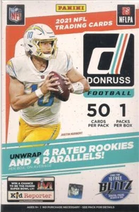 Caja colgante sellada de fábrica de fútbol americano NFL 2021 Panini Donruss - 50 tarjetas - Imagen 1 de 4