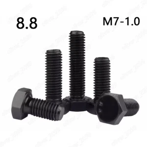 M7-1.0 Schwarz 8,8 Stahl Sechskantschrauben Maschinen Gewindeschrauben DIN933 - Picture 1 of 6
