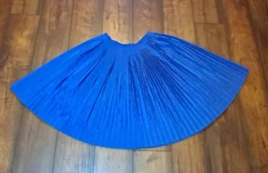 Falda BANANA REPUBLIC Azul Real Mujer 6 Cinturas 28" Plisada Fiesta Modesta Brillante - Imagen 1 de 6