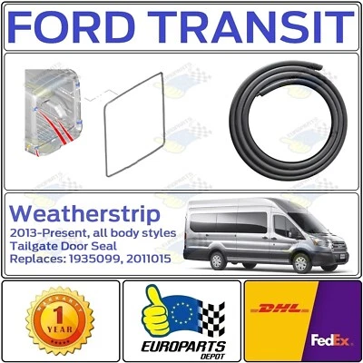 Sello de puerta de carga trasera Ford Transit 2015-en goma resistente al clima se adapta a techo H2 y H3 Foto 1 de 4