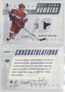 2003-04 ITG Be A Player Memorabilia All-Star Numbers /20 Markus Naslund #ASN-17