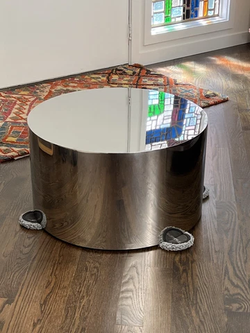 Mid Century Drum Polished Steel Coffee Table Cover
