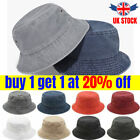 Stonewashed Cotton Bucket hat UV Sun Protection Breathable Beach Holiday Travel